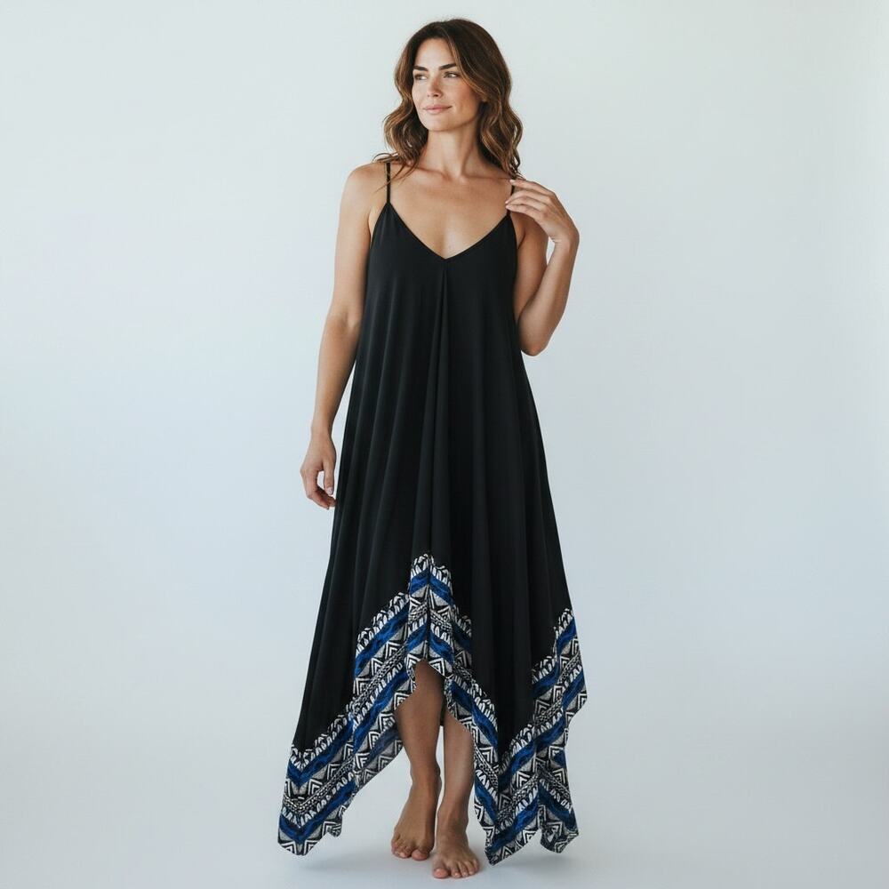 EXPRESS Asymmetrical Hem Opaque Chiffon Dress S  Beachy  Clubwear  Resortwear